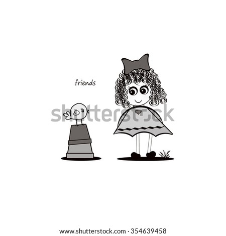 Little Girl With Curls - friends