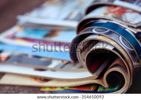Stack of magazines Royalty-Free Stock Photo #354650093