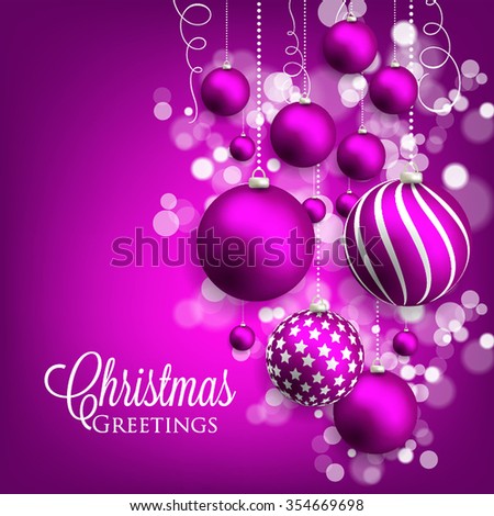 Christmas invitation with Christmas balls
