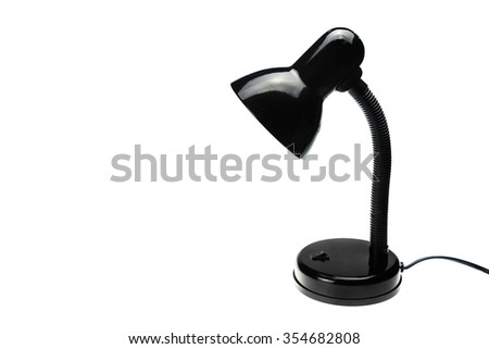 Black lighting lamp on white background