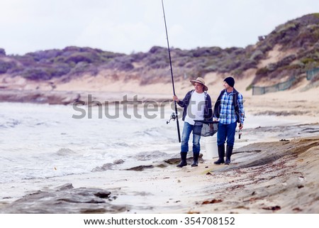 Picture of fishermen fishing with rods