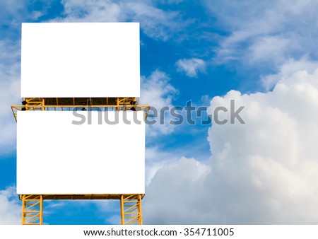 ?Blank billboard at blue sky background.