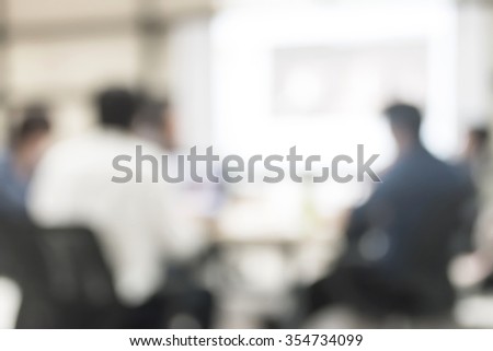 Blur office meeting background business people working group in discussion boardroom