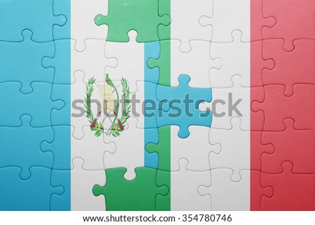 puzzle with the national flag of italy and guatemala . concept