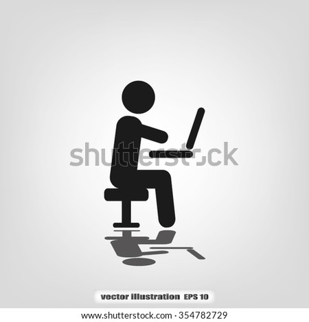 man chair laptop