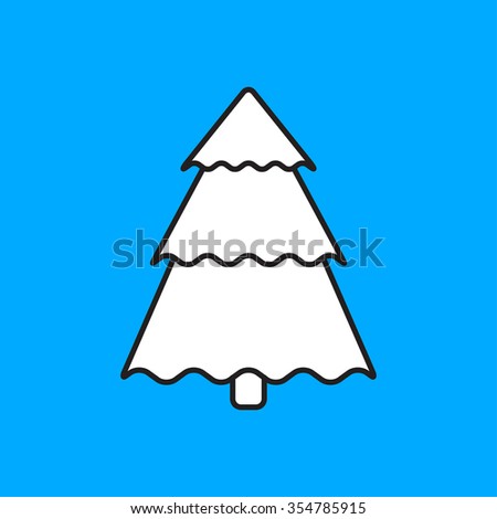 Vector christmas icon. New year illustration.  Christmas tree