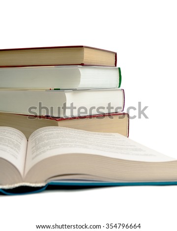 book close-up on a white background. vertical photo.