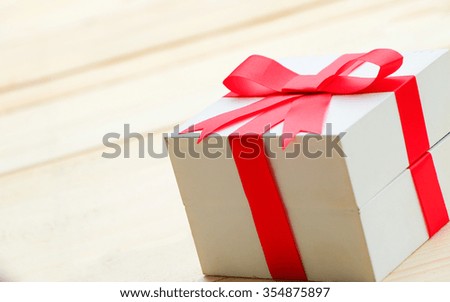 gift box on wooden background