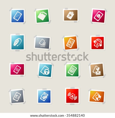 Mobile or cell phone, card icons for web