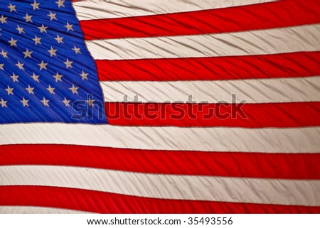 American flag with ripples