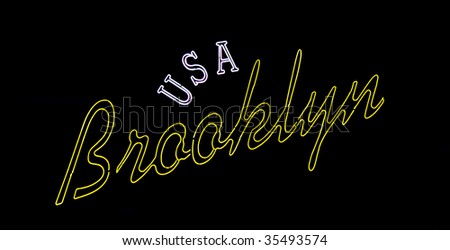 Brooklyn USA neon sign