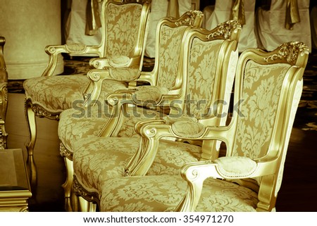 victorian furniture and part of interior vintage effect