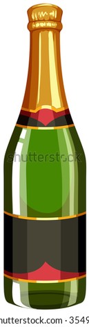 Champagne bottle with lid on illustration
