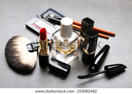 Cosmetics on dark background