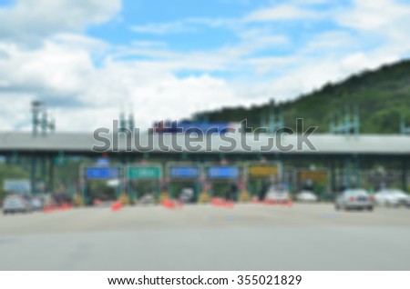 blurred charging point on the toll road