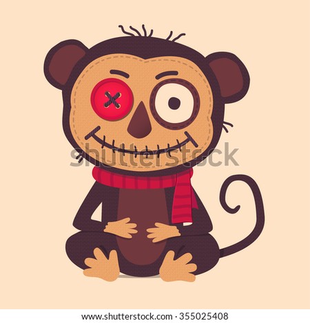 Cute monkey vector illustration