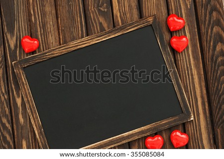 valentine heart and blackboard