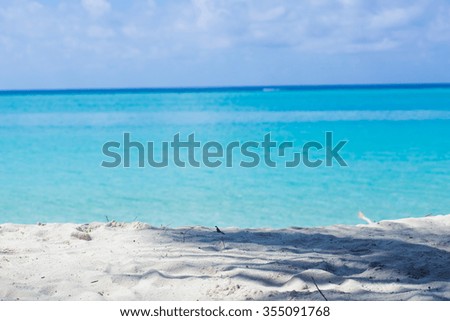 Maldives. Beach and sea view. Blue ocean. Island. Bounty picture. Paradise.