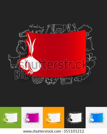 hand drawn simple elements with onion paper sticker shadow
