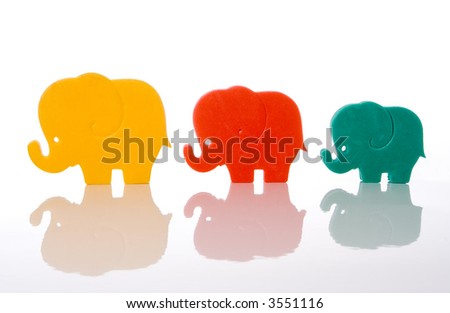 elephant family isolated over white background