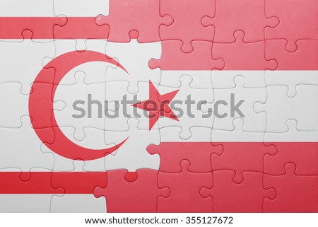 puzzle with the national flag of northern cyprus and austria . concept