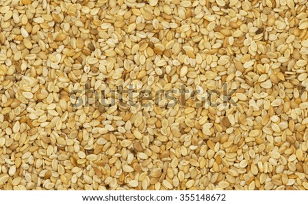 Close up of different bright, untreated sesame seeds.