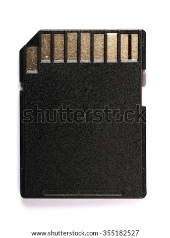 SD memory card isolated on white background.
