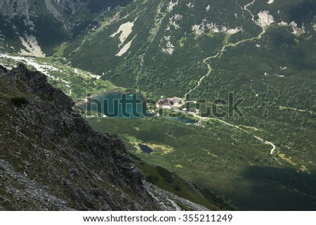 Mountain lake in Carpathians in Slovakia