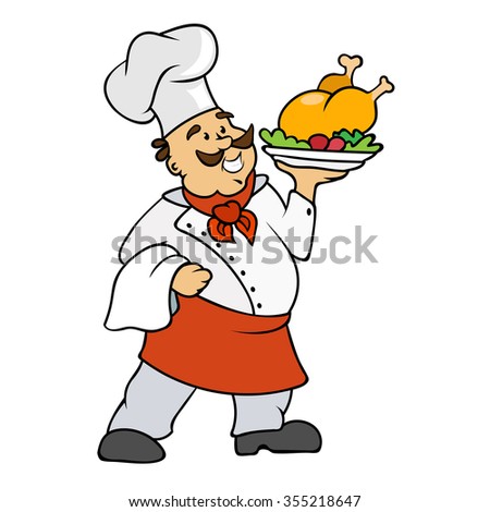 Cartoon Chef Vector Illustration isolated on white background