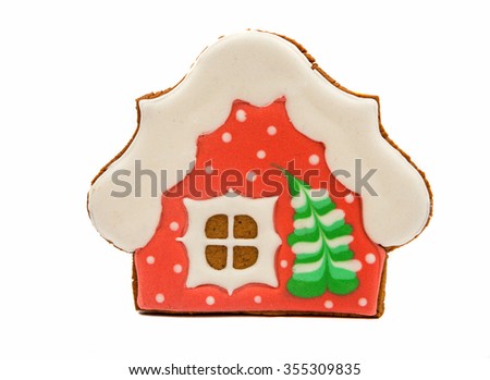 gingerbread house on a white background