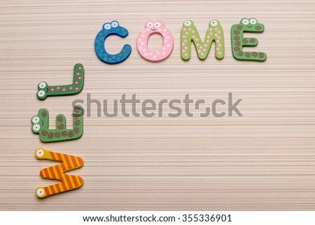 Welcome wooden letter