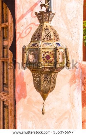 Moroccan traditional lamp style Royalty-Free Stock Photo #355396697
