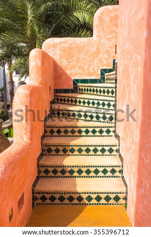 stairway morocco style Royalty-Free Stock Photo #355396712
