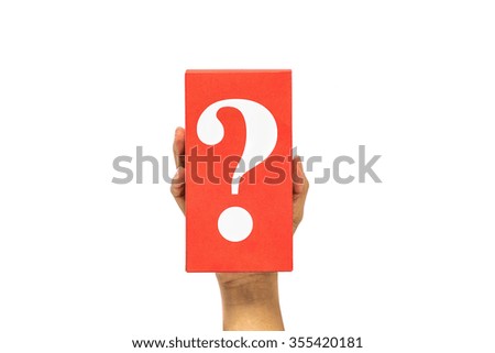 hand holding mysterious box over white background