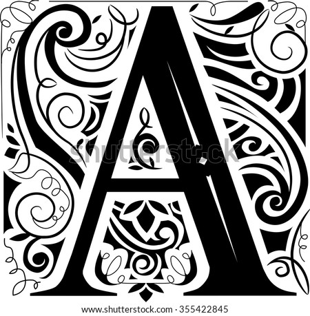 Illustration of a Vintage Monogram Featuring the Letter A