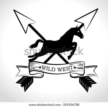 Wild west culture graphic design, vector illustration eps10