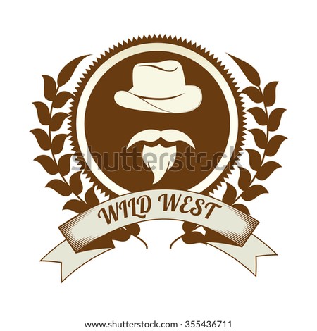 Wild west culture graphic design, vector illustration eps10