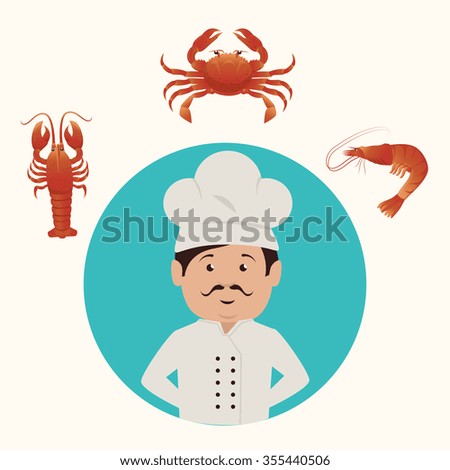 Sea food gastronomy graphic design, vector illustration eps10