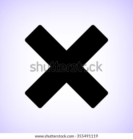 Cross mark -  black vector icon