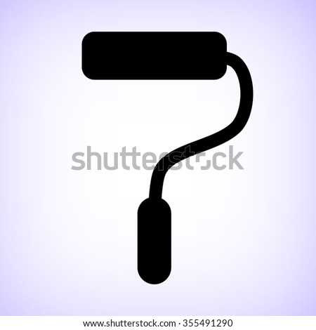 Paint roller  - black vector icon