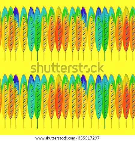Vector background, seamless pattern with feathers
