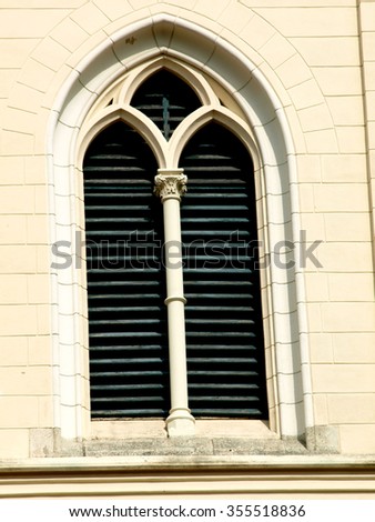 window in the church tower    