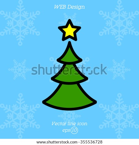 Web line icon. Christmas tree