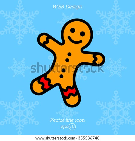 Web line icon. Christmas gingerbread