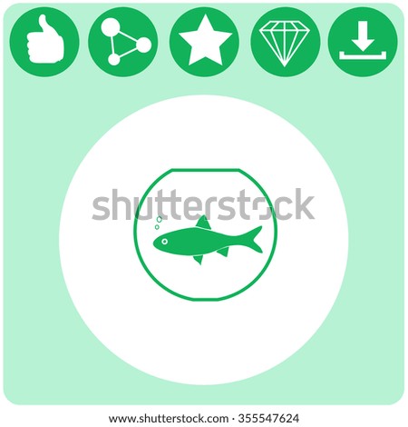 Aquarium, Fish in water icon symbol.