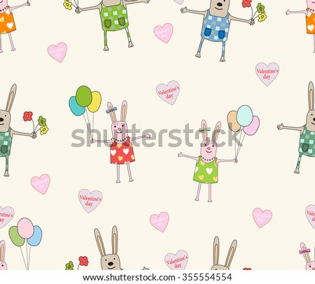 Seamless pattern "Happy Valentine's Day". Can be used on different package paper, wrapping paper, as background, phones covers and etc. Vector.