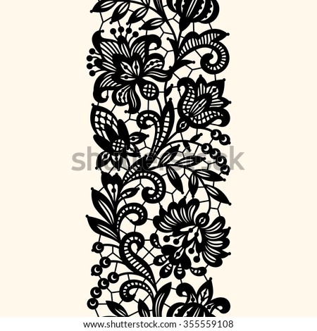 Black lace. Seamless pattern.