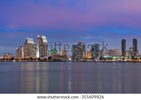 San Diego Skyline at Dusk