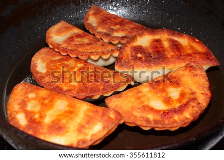 hot delicious pasties as a meat dish