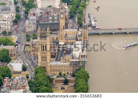 Spectacular aerial view of London, UK.